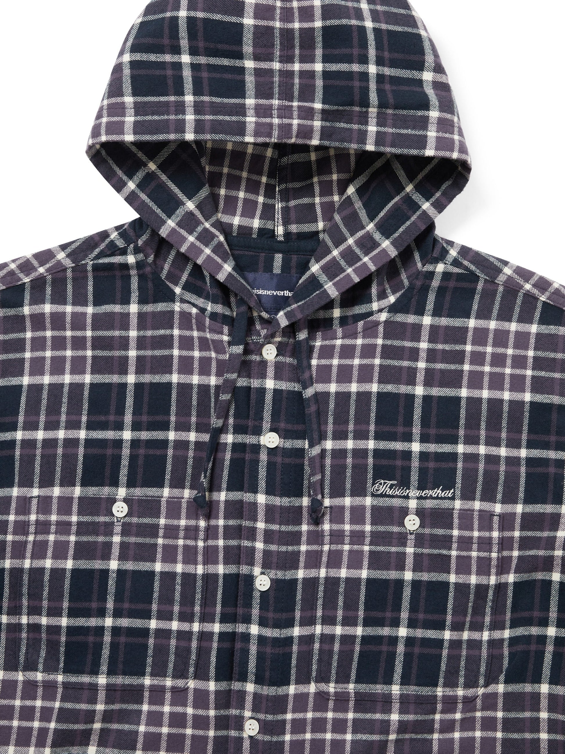 thisisneverthat Flannel Hooded Check Shirt