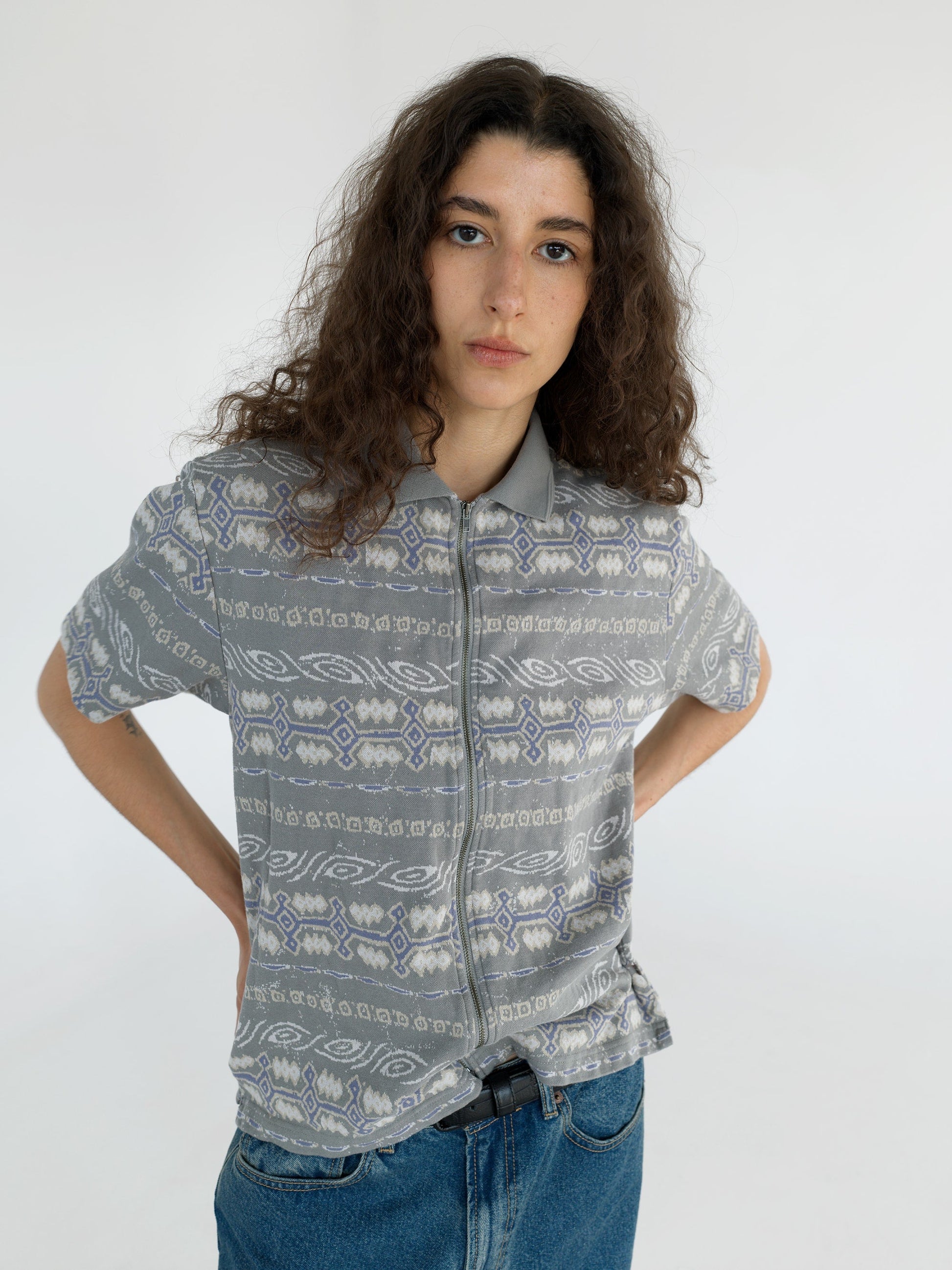 thisisneverthat Jungle Jacquard Zip Up Top