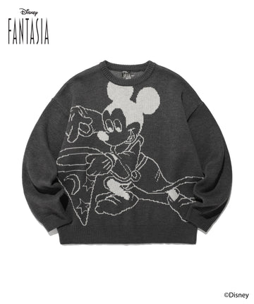 Nice Ghost Club Fantasia Mickey Mouse Knit [Charcoal]