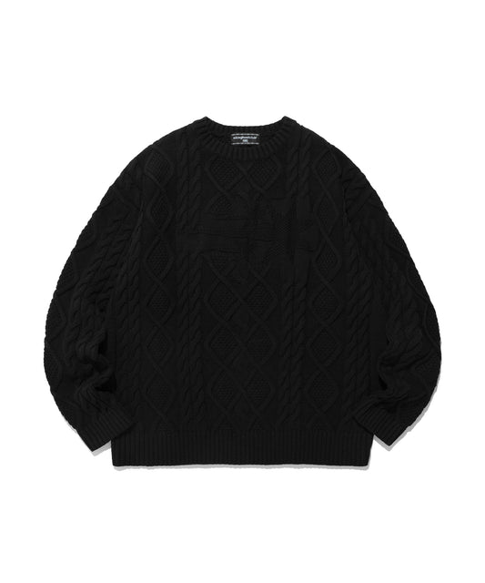 Nice Ghost Club 3 Stars Cable Knit [Black]
