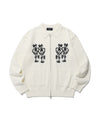 Nice Ghost Club Dancing Skeletons Zip Polo Knit