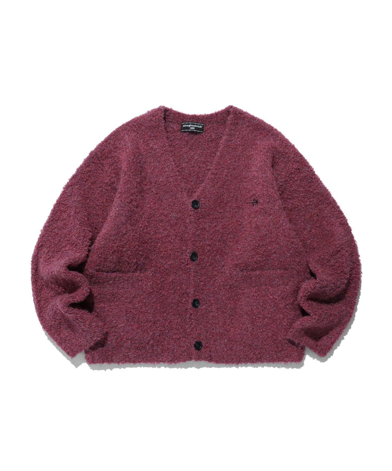 Nice Ghost Club Boucle 3Stars Logo Cardigan [Pink]
