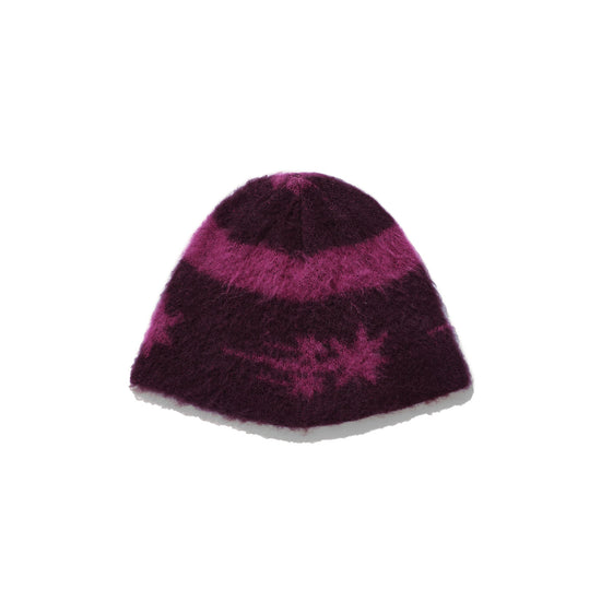 Nice Ghost Club Stripe 3 Star Logo Mohair Beanie [Pink]
