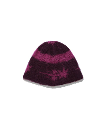 Nice Ghost Club Stripe 3 Star Logo Mohair Beanie [Pink]