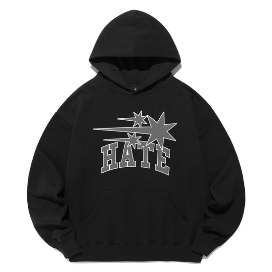 Nice Ghost Club 3Stars Hate Applique Hoodie [Black]