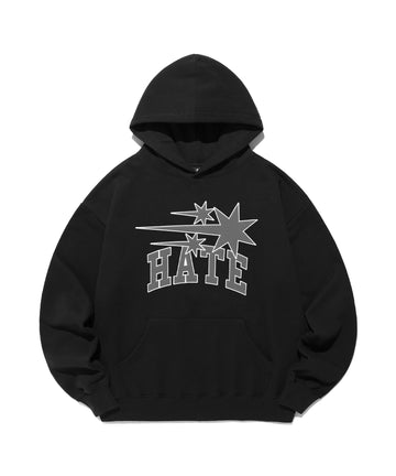 Nice Ghost Club 3Stars Hate Applique Hoodie [Black]