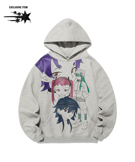 Nice Ghost Club Ghost Angels Glitter Hoodie [Grey]