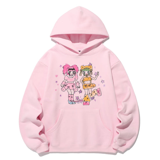 Nice Ghost Club Soul Pussy Cat Ghost Soul Girl Rabbit & Bear Hoodie in Pink