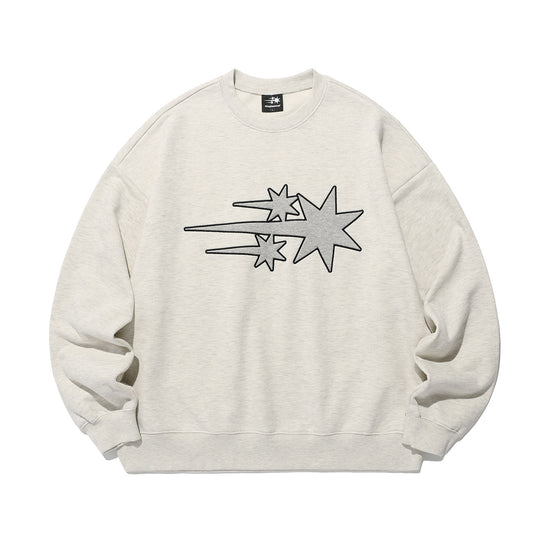 Nice Ghost Club 3 Star Logo Applique Sweatshirt