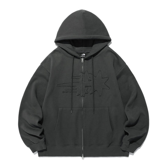Nice Ghost Club 3 Star Logo Zip Hoodie