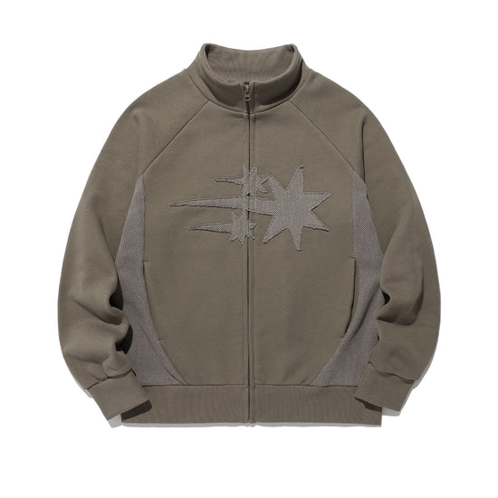 Nice Ghost Club 3 Stars Sweat Jersey Zip Up [Beige]