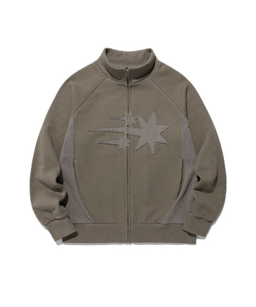 Nice Ghost Club 3 Stars Sweat Jersey Zip Up [Beige]