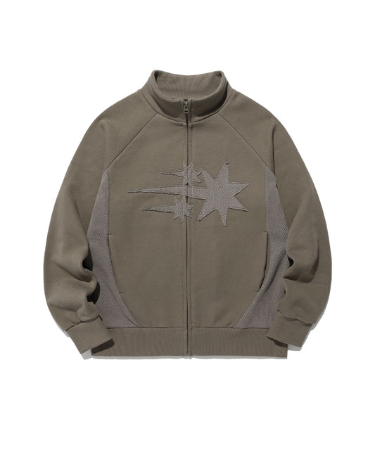 Nice Ghost Club 3 Stars Sweat Jersey Zip Up [Beige]