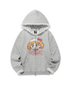 Nice Ghost Club Soul Pussy Cat Ghost Soul Girl Cat Hoodie Zip Up Grey