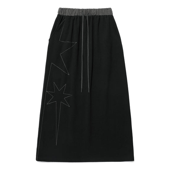 Nice Ghost Club Big Star Logo Sweat Skirt [Black]