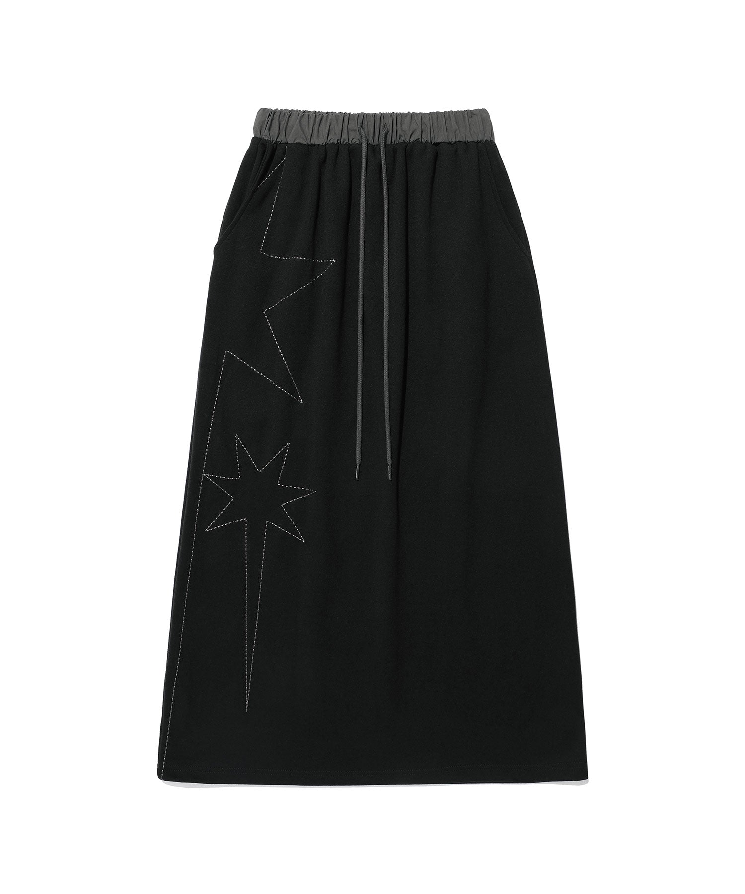 Nice Ghost Club Big Star Logo Sweat Skirt [Black]