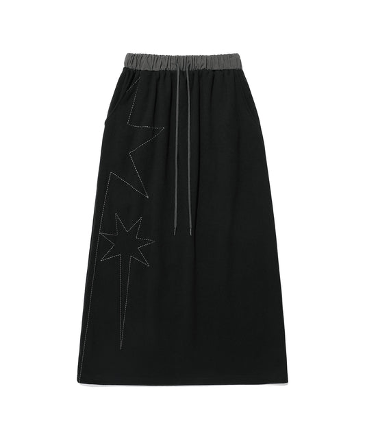 Nice Ghost Club Big Star Logo Sweat Skirt [Black]