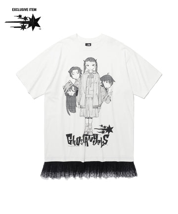 Nice Ghost Club Ghost Angels Lace Hem Line Big Big Tee [White]