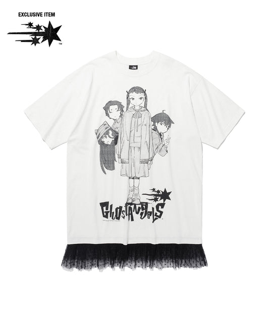 Nice Ghost Club Ghost Angels Lace Hem Line Big Big Tee [White]
