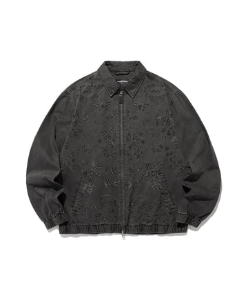 Nice Ghost Club Tattoo Harrington Dyed Jacket [Black]