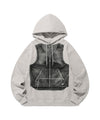 Nice Ghost Club Vest Print Hoodie [Light Grey]