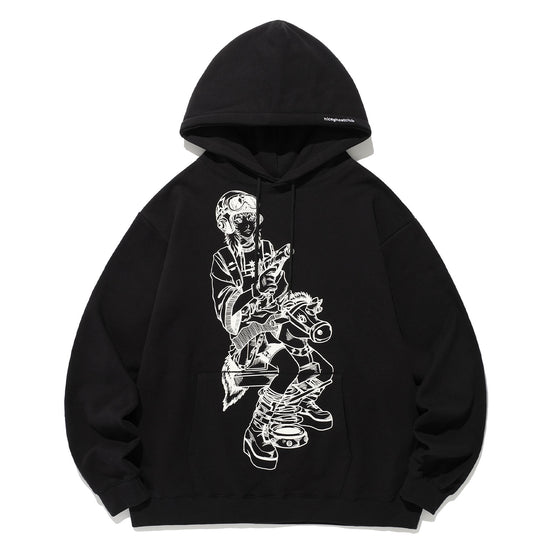 Nice Ghost Club Girl with a Gun Hoodie [Black]