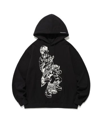 Nice Ghost Club Girl with a Gun Hoodie [Black]