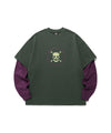 Nice Ghost Club Pixel Skeleton Layered Sweatshirt [Khaki]