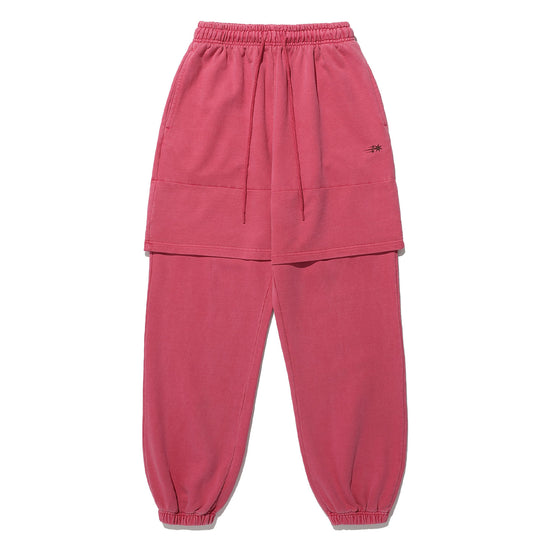 Nice Ghost Club Pigment Layered Sweat Pants [Red]