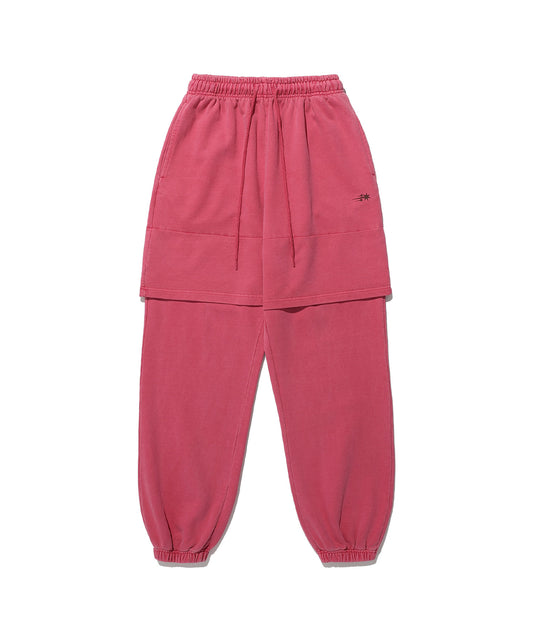 Nice Ghost Club Pigment Layered Sweat Pants [Red]