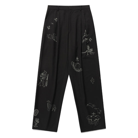 Nice Ghost Club Tattoo Tailored Pants