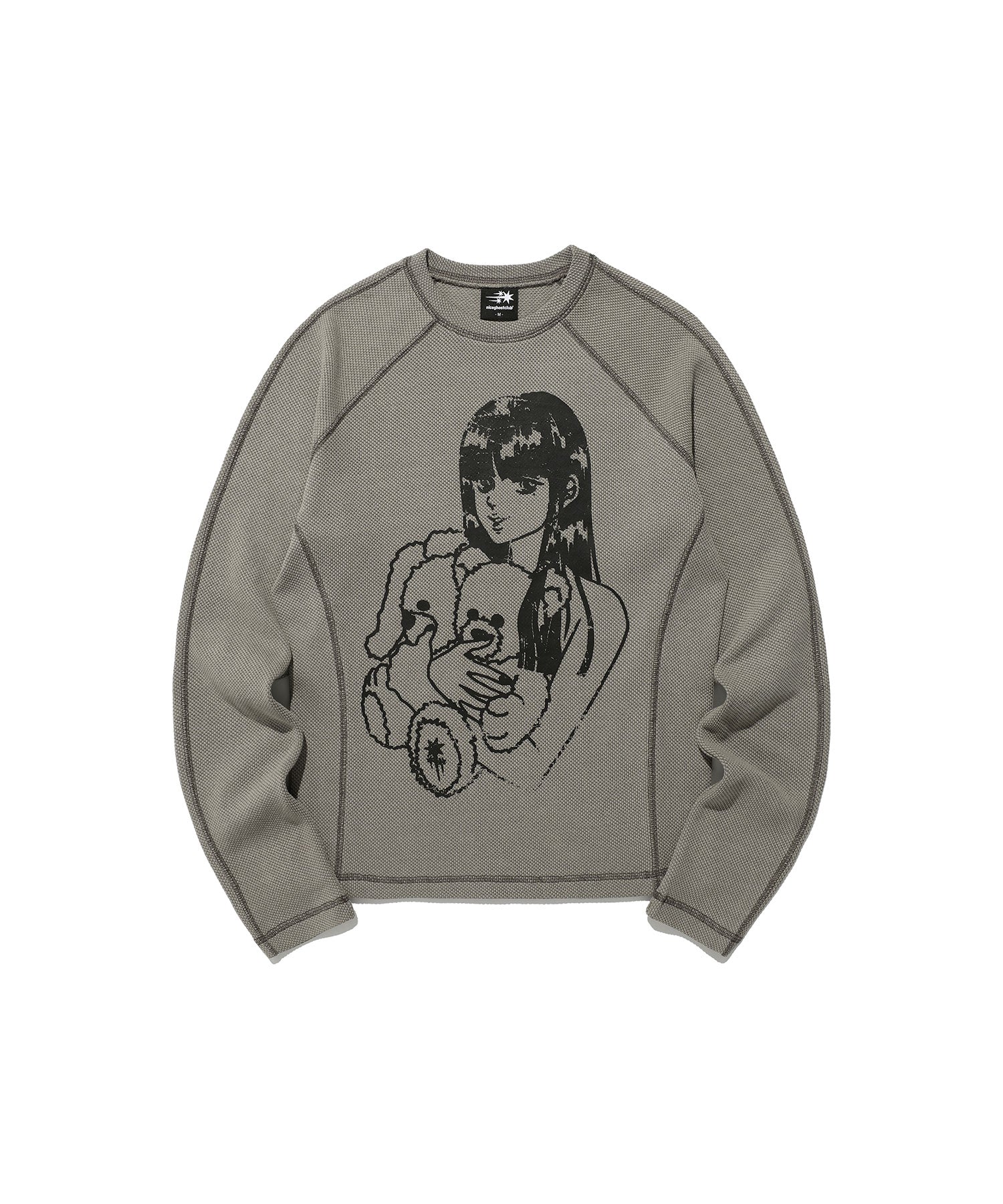 Nice Ghost Club Doll and the Girl Waffle Long Sleeve Tee