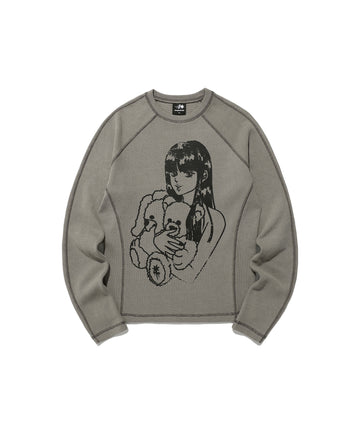 Nice Ghost Club Doll and the Girl Waffle Long Sleeve Tee