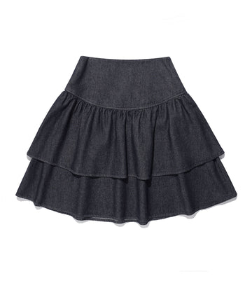 Nice Ghost Club Lowrise Shirring Denim Skirt