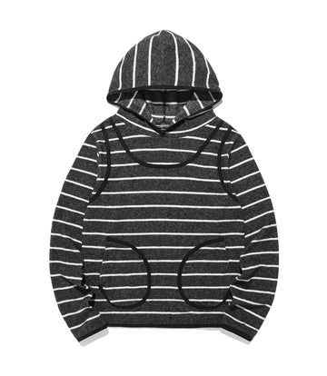 Nice Ghost Club Stripe Sleeveless Hoodie [Charcoal]
