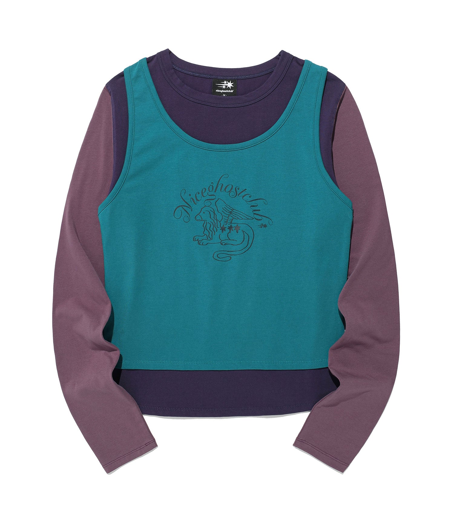 Nice Ghost Club Star Pony Sleeveless Long Sleeve Tee [Purple]