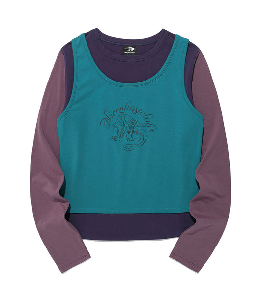 Nice Ghost Club Star Pony Sleeveless Long Sleeve Tee [Purple]