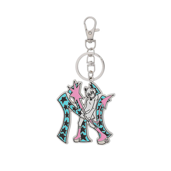 Nice Ghost Club Star Gang Girl Metal Keychain [Silver]