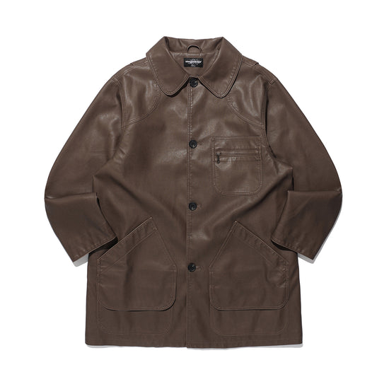 Nice Ghost Club PU Leather Work Car Coat