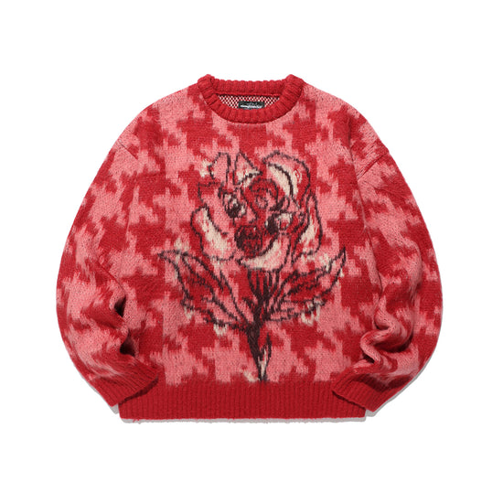 Nice Ghost Club Houndstooth Devil Rose Knit