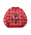 Nice Ghost Club Houndstooth Devil Rose Knit