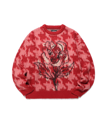 Nice Ghost Club Houndstooth Devil Rose Knit