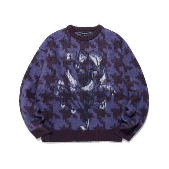 Nice Ghost Club Houndstooth Devil Rose Knit