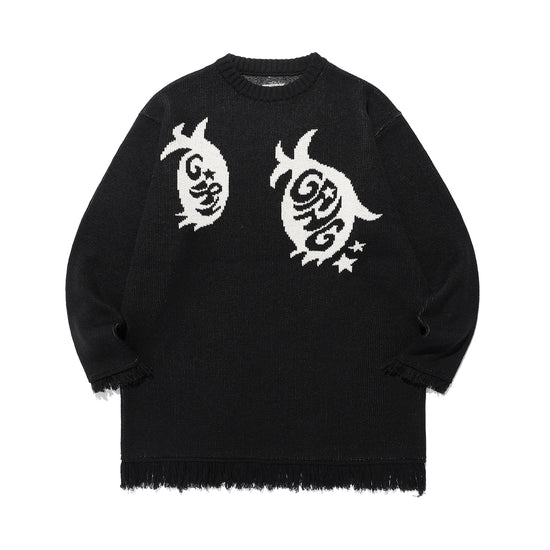 Nice Ghost Club Girl Gang Eyes Fringed Knit