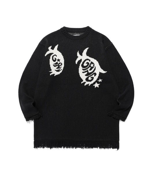 Nice Ghost Club Girl Gang Eyes Fringed Knit