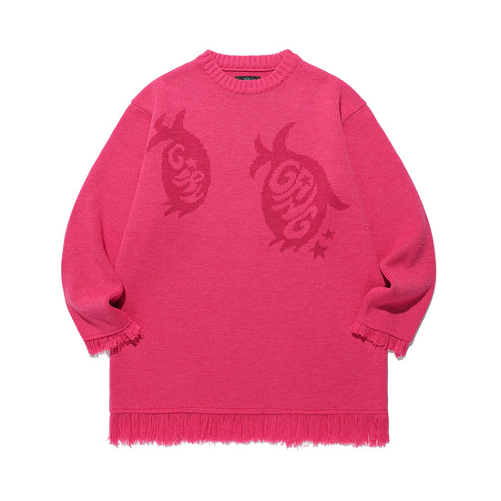 Nice Ghost Club Girl Gang Eyes Fringed Knit