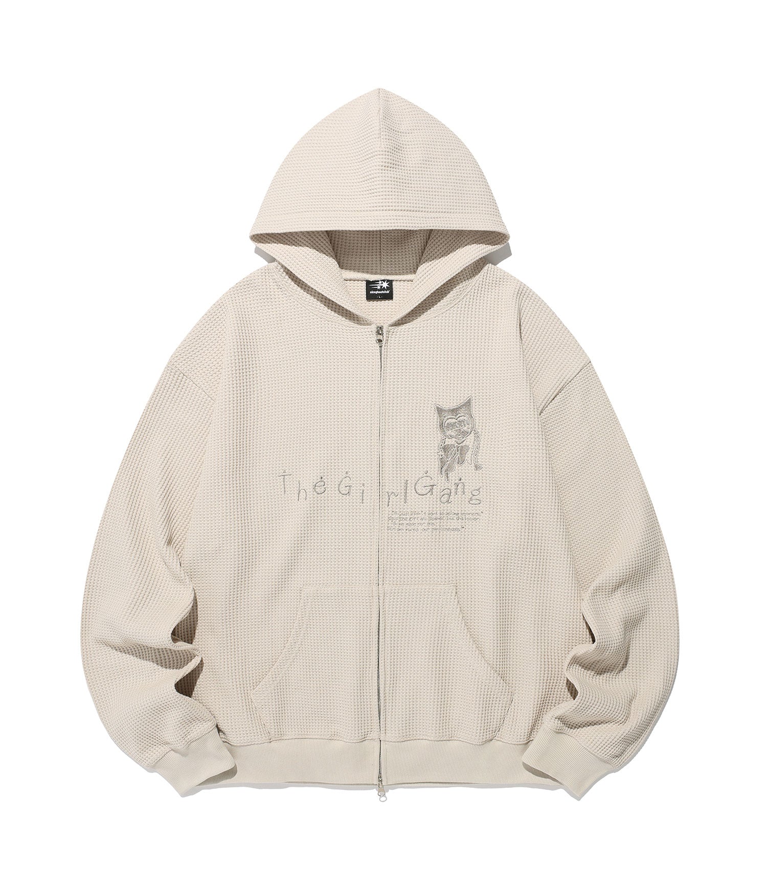 Nice Ghost Club The Girl Gang Waffle Hoodie Zip-Up