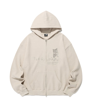 Nice Ghost Club The Girl Gang Waffle Hoodie Zip-Up