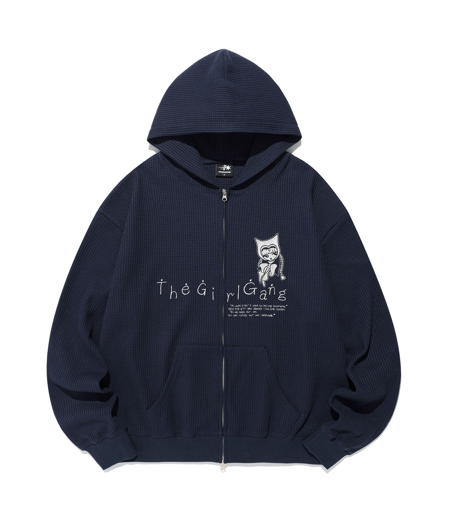 Nice Ghost Club The Girl Gang Waffle Hoodie Zip-Up