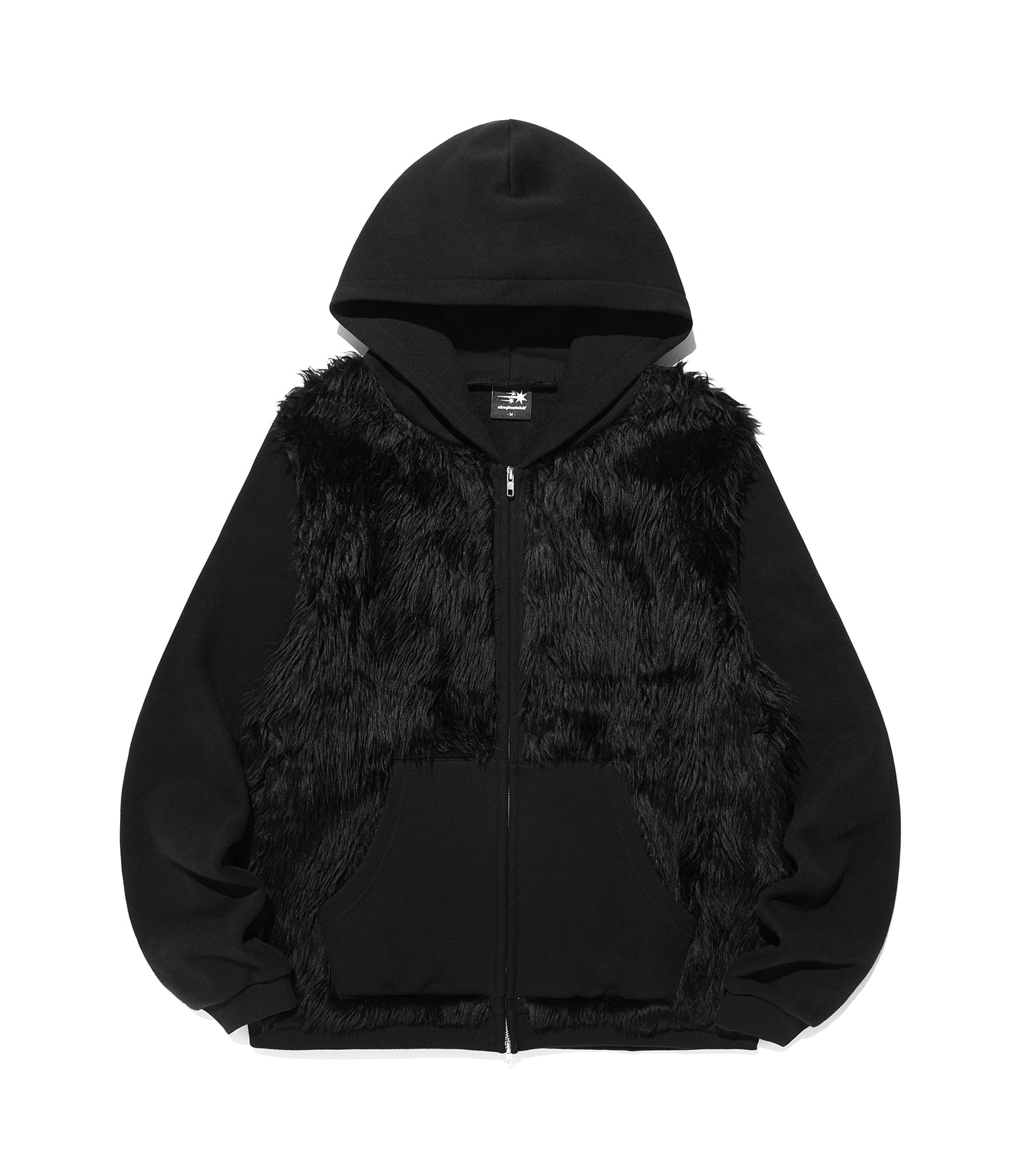 Nice Ghost Club Fur Yeti Zip-Up Hoodie [Black]